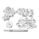 62x Snap Fastener Stainless Steel Canvas Screw Press Stud Boat Cover Tools Kit