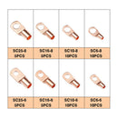 New 60PCS SC Tinned Copper Lug Ring Wire Connectors Bare Cable Terminal Set