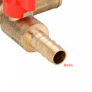 3Way Tee Brass Y Shut off Ball Valve 5/16" 8mm Barb Fuel Gas Oil Valve Clamp