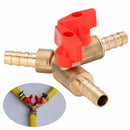 3Way Tee Brass Y Shut off Ball Valve 5/16" 8mm Barb Fuel Gas Oil Valve Clamp
