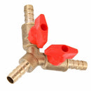 1x Clamp Tee Brass Y 3-Way Shut off Ball Valve Fitting Hose Fuel Gas 5/16" 8mm