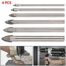 6pcs Ceramic Tile Glass Drill Bits 1/4" Hex Shank Set 3mm 4mm 5mm 6mm 8mm 10mm