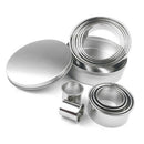Stainless Steel Round Mousse Ring Cooking Baking Mould for Cake Muffins 12x New