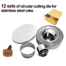 Stainless Steel Round Mousse Ring Cooking Baking Mould for Cake Muffins 12x New