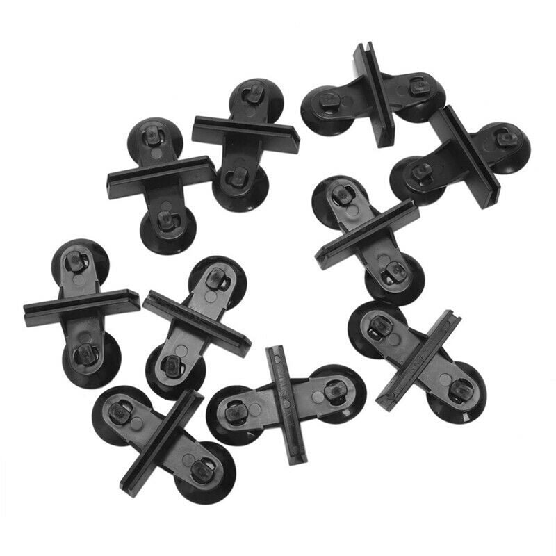 10Pcs Black Plastic Aquarium Tank Suction Cup 60mm x 5mm Glass Clips Durable