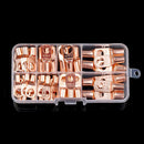 60x Copper Ring Lug Terminal Open Barrel Wire Crimp Connector Heat Shrink Tubing
