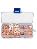 60x Copper Ring Lug Terminal Open Barrel Wire Crimp Connector Heat Shrink Tubing