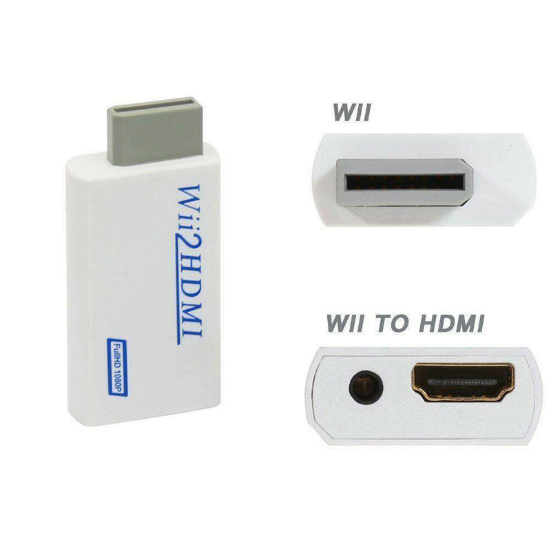 HDMI Wii2HDMI Full HD FHD 1080P Converter Adapter 3.5mm Output Tool Double
