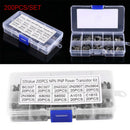 200pcs 10Types NPN PNP Power Transistor Kit Set BC337 BC547 2N2222 S8050 w/ Box