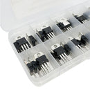 50pcs 10 Values TO-220 Power Transistor Assortment Kit w/ Box LM317T L7805