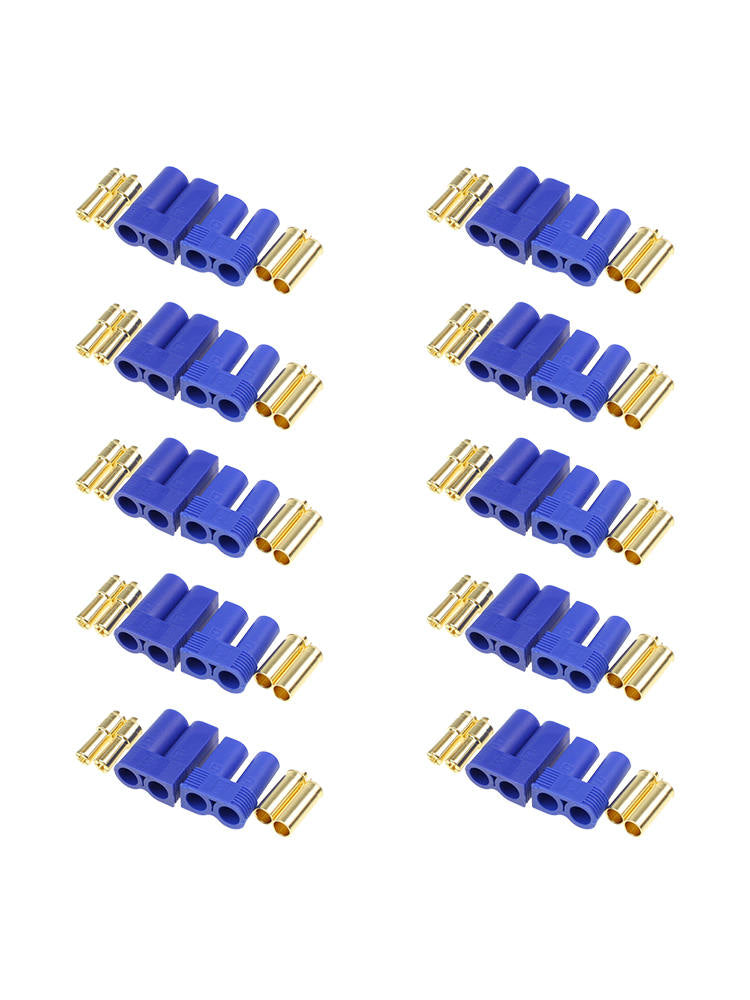 10 Pairs EC5 Battery Connector Plugs for RC Products - Bullet Banana Style Lipo
