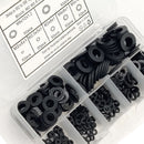364pcs Black Nylon Flat Ring Plain Repair Washer Gasket For Metric M2~M8 w/ Box