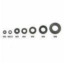364pcs Black Nylon Flat Ring Plain Repair Washer Gasket For Metric M2~M8 w/ Box