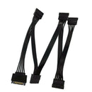 SATA Power 15 Pin 1 Male To 5 Female Splitter Hard Drive Adapter Cable HDD SSD