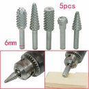 5 pcs Rotary Burr Set Wood Carving File Rasp Drill Bits CNC 6mm Shank Tools