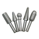 5 x High Speed Steel Rotary Grinding Hand Tool Wood Drill Bits Burrs Craft Carve