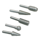 5 pcs Rotary Burr Set Wood Carving File Rasp Drill Bits CNC 6mm Shank Tools