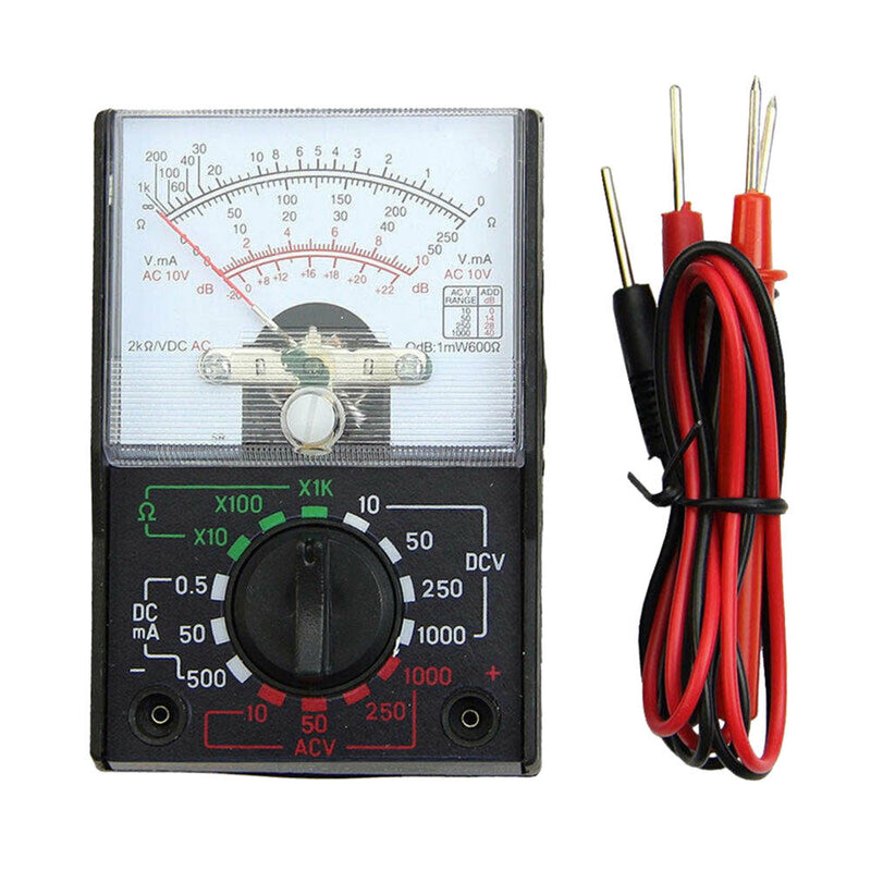 1 x 1ohm-10Kohm Resistance Amp Current Volt Ammeter Analog Multimeter Black