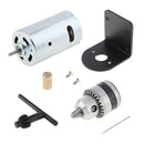Mini Hand Drill Lathe Press 555 DC Motor 0.6-6mm Chuck + Mounting Bracket 12-36V