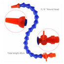 2x 3/8" Plastic Flexible Water Oil Cooling Tube w/ Round Nozzle for CNC Machine