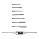 8pcs/set HSS Hardware Tap Die Set with M3-M12 Taps and 1/16'' -1/2'' Wrench