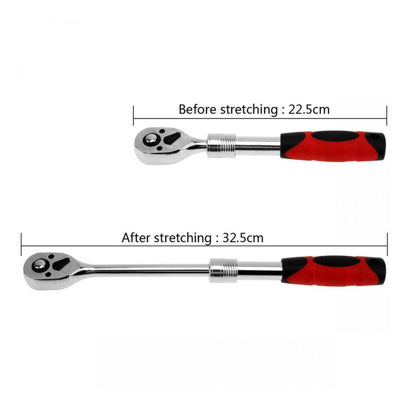 Flexible Ratchet Wrench 3/8 inch Allen Key Length Telescopic Socket 72 Teeth