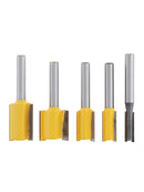 5pcs Straight Dado Router Bits Set 1/4" Shank Trimming Cutter Woodworking Kit