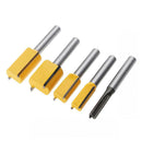 5pcs Straight Dado Router Bits Set 1/4" Shank Trimming Cutter Woodworking Kit