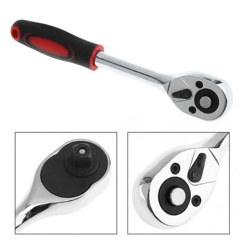 1/2" 24T Reversible Handle Drive Socket Ratchet Wrench Spanner Quick Release