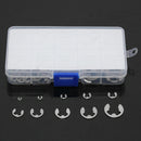 120 Pc Stainless Steel E-Clip Retaining Circlips Assortment for Shaft Fastener