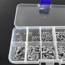 120 Pc Stainless Steel E-Clip Retaining Circlips Assortment for Shaft Fastener