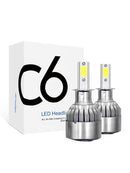 H3 Car LED Headlight Bulbs 2Pcs COB Head Lamp Replacement Bulb 6000K White