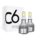 H3 Car LED Headlight Bulbs 2Pcs COB Head Lamp Replacement Bulb 6000K White