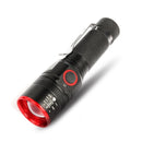 Zoom Flashlight Micro USB Rechargeable Light Mini Black Lamp Torch Outdoor