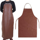 Adjustable Long Bib Chef Kitchen Liquid Resistant Apron Brown For Men Women New