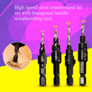 4Pcs Countersink-Drill Drill-Bit-Set Pilot-Holes Woodworking Screw-Sizes