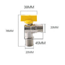 1/2'' Fixed Brass Ball Valve Gas Angle Valves Threaded Connection 1 Piece