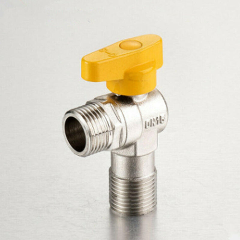 1/2'' Fixed Brass Ball Valve Gas Angle Valves Threaded Connection 1 Piece