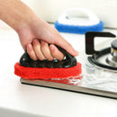 2x Sponge Brush Cleaning Scrubber with Handle Strong Decontamination for Kitchen