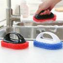 2X Spong Brushes Scrub Brush Eraser With Handle Kitchen Bathroom Cleaning Tool