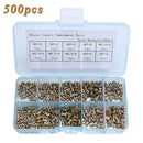 Knurled Nut 500Pcs M2 M3 Threaded Brass Insert Embedded Nut Assortment Kit