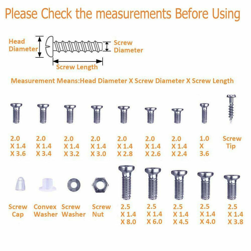 1000 PCS New Screws Nuts+6x Screwdriver Tweezer Fit For Sunglasses Repair