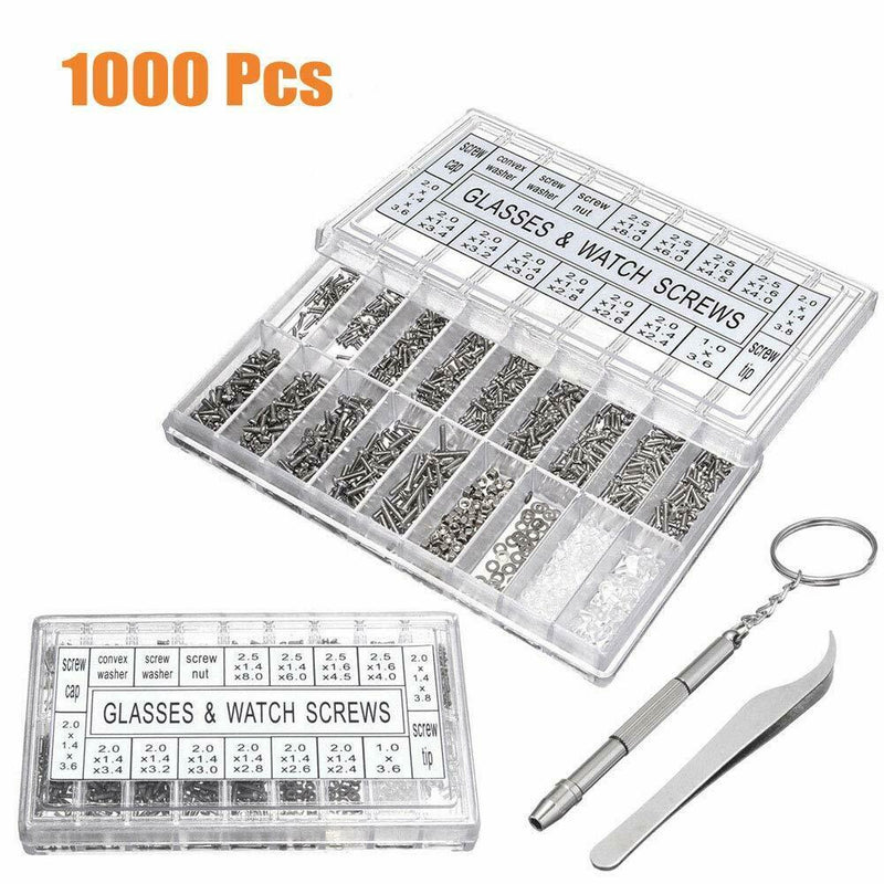 Eyeglasses Repair Assortment Kit with Screws Nuts+6x Tweezer Screwdriver Set Hot