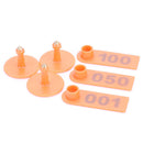 Plastic Livestock Ear Tag for Goat Sheep Pig 100Pcs/Set Orange Durable