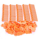 Plastic Livestock Ear Tag for Goat Sheep Pig 100Pcs/Set Orange Durable