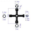 1x 4-Ways Universal Square Triangle Wrench Key Electrical Elevator Plumber Keys
