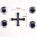 1x 4-Ways Universal Square Triangle Wrench Key Electrical Elevator Plumber Keys