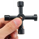 1x 4-Ways Universal Square Triangle Wrench Key Electrical Elevator Plumber Keys