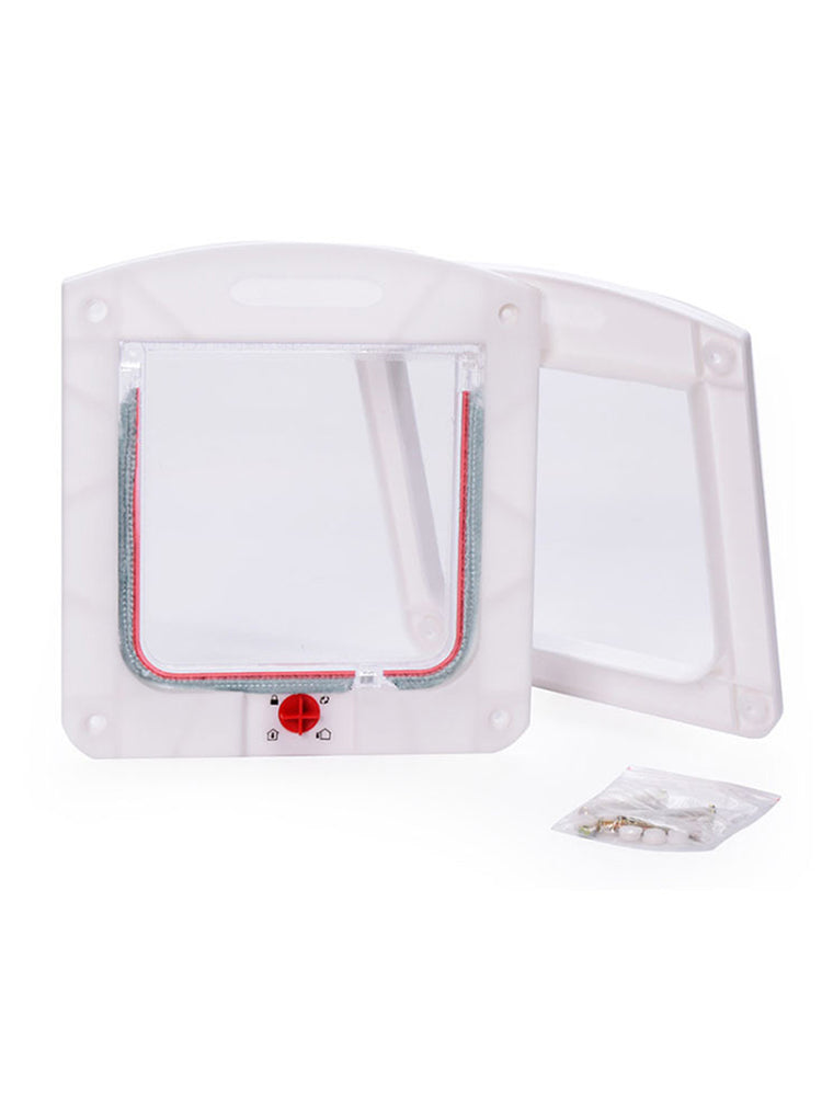 Safe 4-way Lockable Pet Cat/Dog Door Extra Large Locking Flap Frame Screen