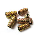 138x Color Zinc-plated Wood Furniture Hex Socket Drive Threaded Insert Nut Kit